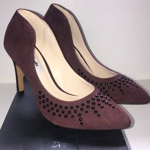 CLARKS AZIZI VERDI, BURGUNDY LEATHER HEELS, NWT S7
